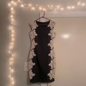 Black formal dress with lace detail
